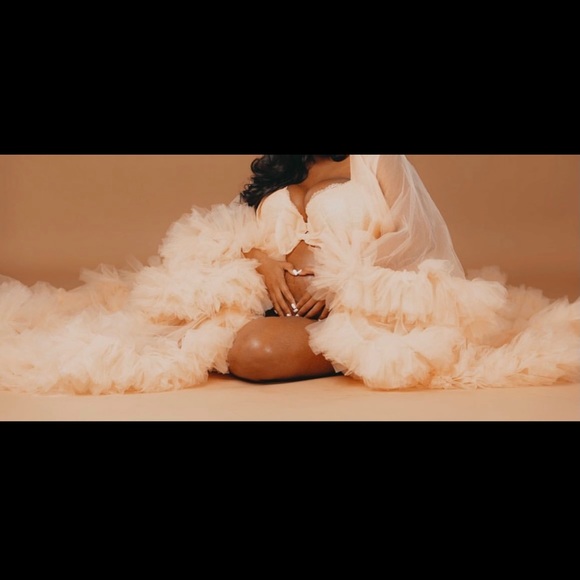 peach MATERNITY ROBE - Picture 3 of 4